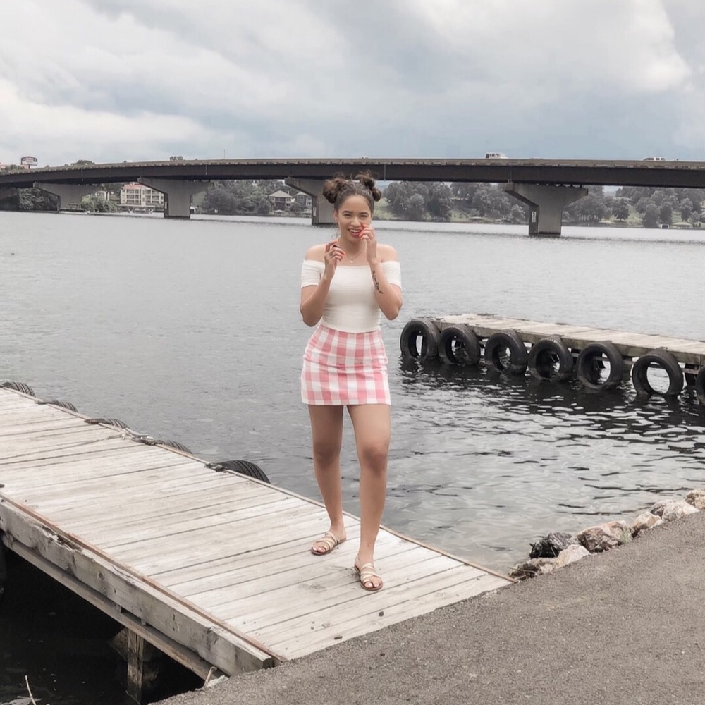 Pink Plaid Mini Skirt